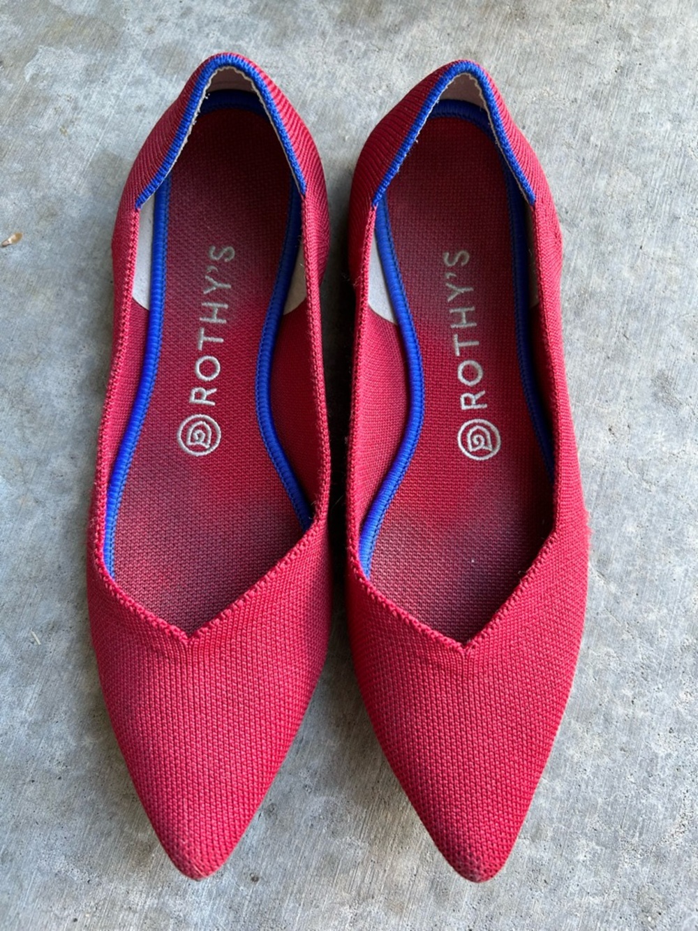 Rothy’s The Point Flats Shoes Red 8.5